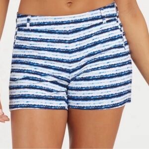 SPANX sunshine shorts 4“ Blue and White Painted Striped Athletic Shorts women XL